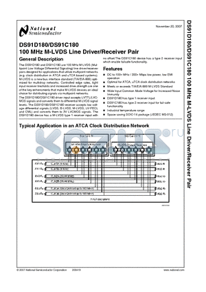 DS91C180TMA datasheet - 100 MHz M-LVDS Line Driver/Receiver Pair