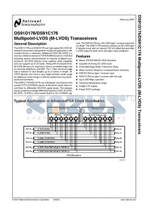 DS91D176 datasheet - Multipoint-LVDS (M-LVDS) Transceivers