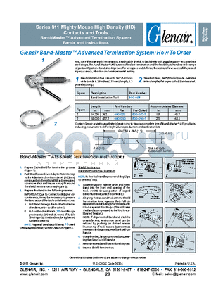600-090 datasheet - Series 811 Mighty Mouse High Density (HD) Contacts and Tools Band-Master Advanced Termination System Bands and instructions