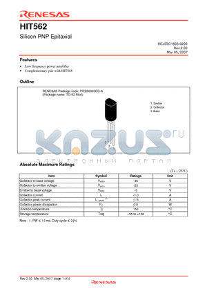 HIT562-EQ datasheet - Silicon PNP Epitaxial