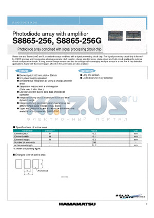 S8865-256G datasheet - Photodiode array combined with signal processing circuit chip