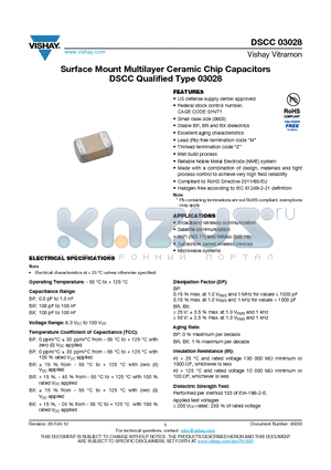 DSCC03028_12 datasheet - Surface Mount Multilayer Ceramic Chip Capacitors DSCC Qualified Type 03028