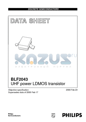 BLF2043 datasheet - UHF power LDMOS transistor