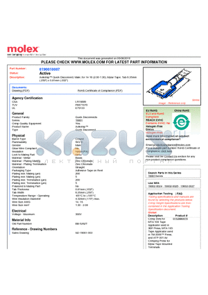 190010007 datasheet - Avikrimp Quick Disconnect, Male, for 14-16 (2.00-1.30), Mylar Tape, Tab 6.35mm (.250