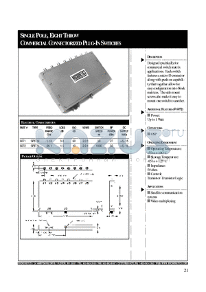 6072 datasheet - SINGLE POLE, EIGHT THROW COMMERCIAL CONNECTORIZED PLUG-IN SWITCHES