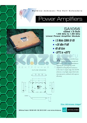 SA1056 datasheet - CDMA 1.5-Watt 1.93 GHz to 1.99 GHz Linear Power Amplifier Module
