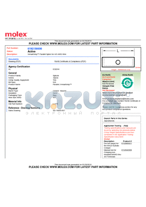 192150050 datasheet - VersaKrimp Parallel Splice for 4/0 AWG Wire