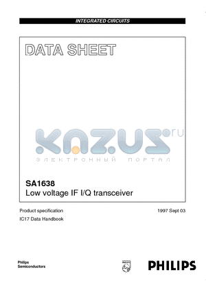 SA1638BE datasheet - Low voltage IF I/Q transceiver