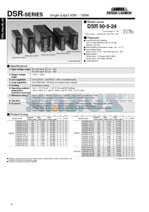 DSR180-6-24 datasheet - Single output 30W~180W