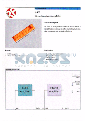 SA2 datasheet - Stereo headphones amplifier