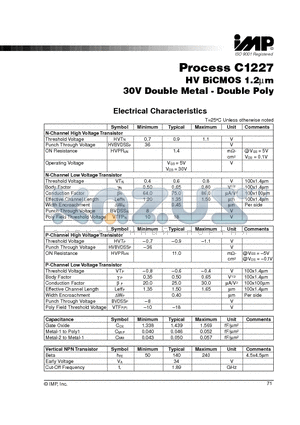 C1227 datasheet - HV BiCMOS 1.2mm 30V Double Metal - Double Poly