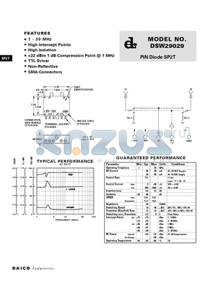 DSW29029 datasheet - PIN Diode SP2T