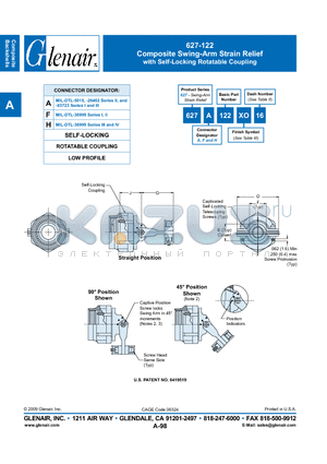 627H122XO16 datasheet - Composite Swing-Arm Strain Relief