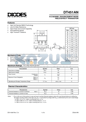 DT451AN datasheet - N-CHANNEL ENHANCEMENT MODE FIELD EFFECT TRANSISTOR