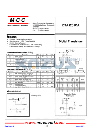 DTA123JCA_09 datasheet - Digital Transistors