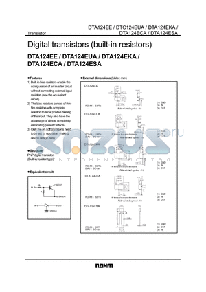 DTA124ECA datasheet - Digital transistors (built-in resistors)