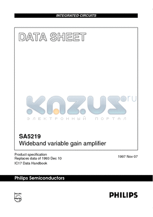 SA5219D datasheet - Wideband variable gain amplifier