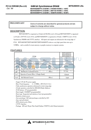 M2V64S40BTP-6 datasheet - 64M bit Synchronous DRAM