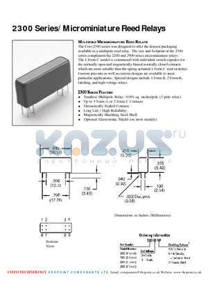 2342 datasheet - Microminiature Reed Relays