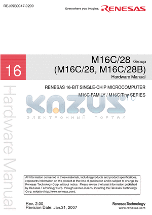 M30280F8HP datasheet - 16-BIT SINGLE-CHIP MICROCOMPUTER M16C FAMILY / M16C/Tiny SERIES