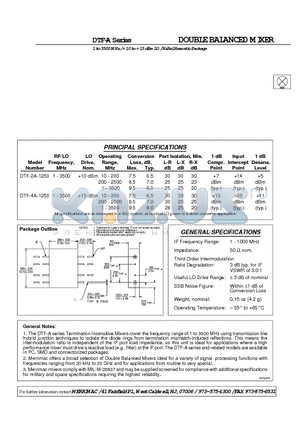 DTF-2A-1250 datasheet - DOUBLE BALANCED MIXER