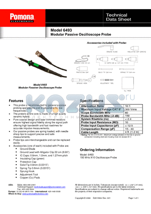 6493 datasheet - Modular Passive Oscilloscope Probe