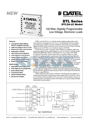 DTL2A-LC datasheet - 100 Watt, Digitally Programmable Low-Voltage, Electronic Loads