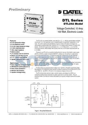DTL24A datasheet - Voltage-Controlled, 10 Amp 100 Watt, Electronic Loads