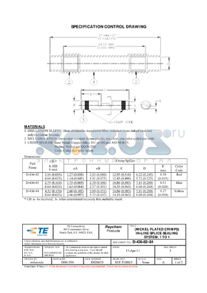 650128-000 datasheet - (NICKEL PLATED CRIMPS) IN-LINE SPLICE SEALING SYSTEM, 1 TO 1