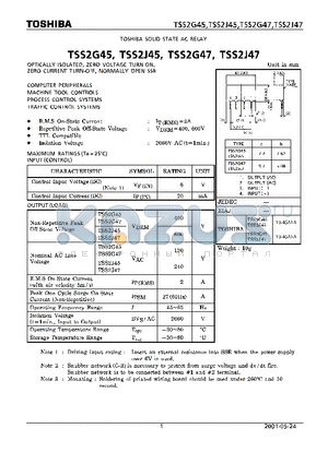 TSS2G45 datasheet - TOSHIBA SOLID STATE AC RELAY