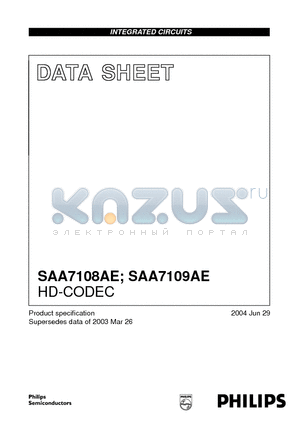 SAA7108AE datasheet - HD-CODEC