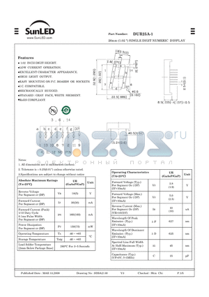 DUR25A-1 datasheet - 26mm (1.02 