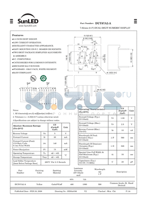 DUY07A2-A datasheet - 7.62mm (0.3) DUAL DIGIT NUMERIC DISPLAY