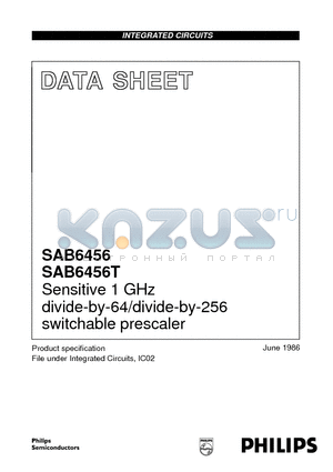 SAB6456 datasheet - Sensitive 1 GHz divide-by-64/divide-by-256 switchable prescaler