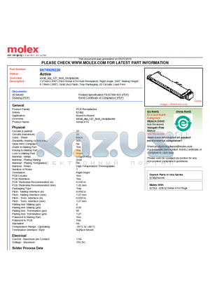 67492-9220 datasheet - 1.27mm (.050