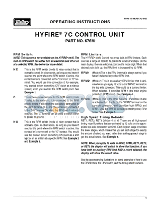676M datasheet - HYFIRE 7C CONTROL UNIT