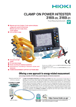 3169-21 datasheet - CLAMP ON POWER HiTESTER