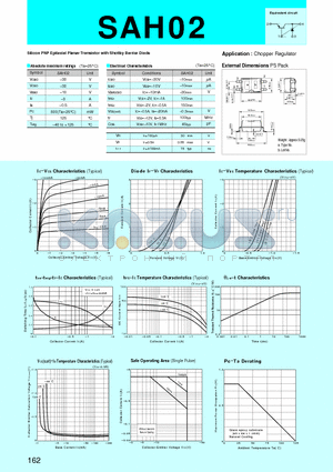 SAH02 datasheet - Silicon PNP Epitaxial Planar Transistor with Shottky Barrier Diode(Chopper Regulator)