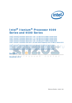 322821-002 datasheet - Intel^ Itanium^ Processor 9300 Series and 9500 Series