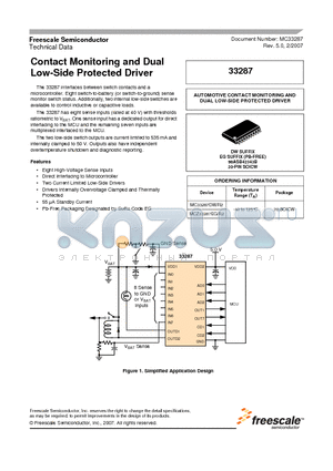 33287 datasheet - Contact Monitoring and Dual Low-Side Protected Driver