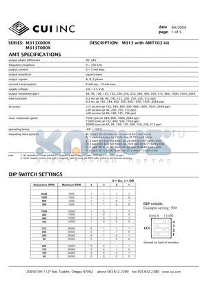M313T0004 datasheet - M31 3 with AMT1 03 kit