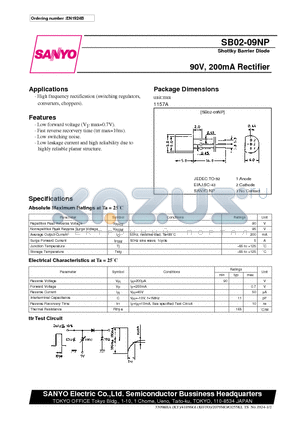 SB02-09NP datasheet - 90V, 200mA Rectifier
