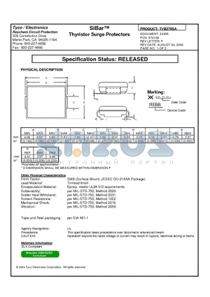 TVB270SA_04 datasheet - Thyristor Surge Protectors