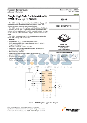 33981 datasheet - Single High Side Switch