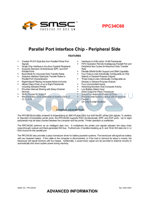 34C60 datasheet - PARALLEL PORT INTERFACE CHIP PERIPHERAL SIDE