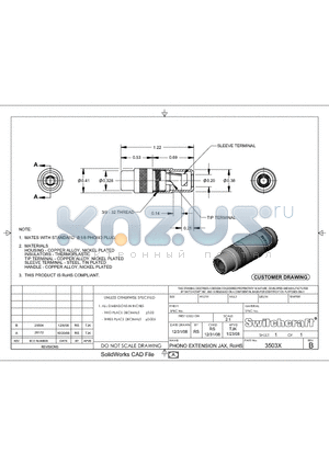 3503X datasheet - PHONO EXTENSION JAX, RoHS