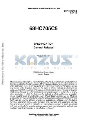 68HC705C5 datasheet - SPECIFICATION(General Release)