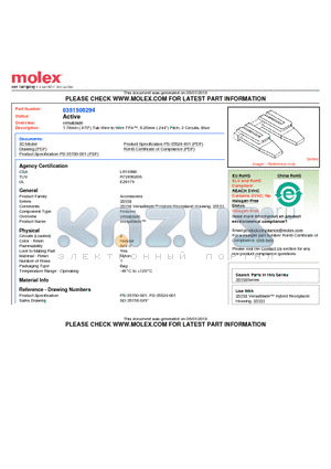 35150-0294 datasheet - 1.78mm (.070