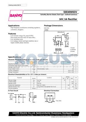 SB30W03V datasheet - 30V, 3A Rectifier