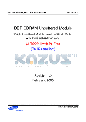 M368L6523CUS-CCC datasheet - DDR SDRAM Unbuffered Module